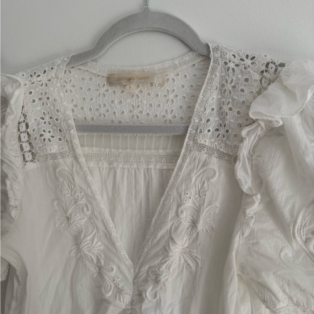 LOVESHACKFANCY
Rena Embroidered Ruffle Mini Dress - Picture 5 of 5
